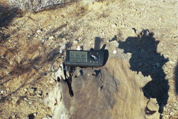 My GPS receiver's display at the confluence point