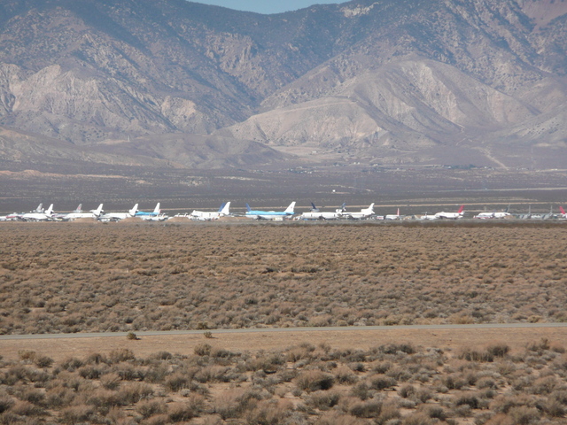 stored aircraft at Mojave airport
