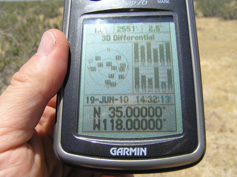 All 12 satellites!  GPS reading at the confluence point.