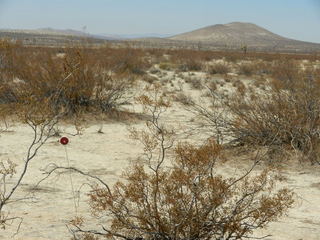 #1: Over three years since the last recorded visit, a red reflector still marks 35N 118W.