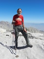 #9: The Confluence Hunter on top of Mt. Whitney, the high point of California, in fact the tallest peak in the lower 48 (or coterminous) states.