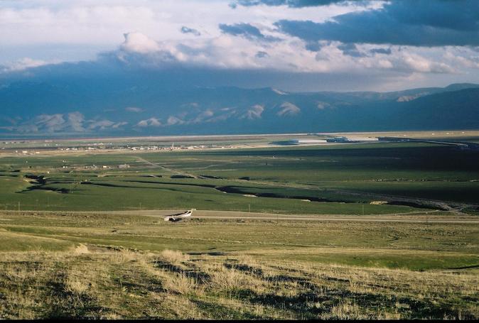 The confluence point, looking east (over the Central Valley)