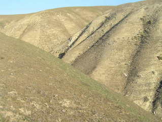 #1: Site of 35 North 119 West, in foreground, in the California hills, looking north.