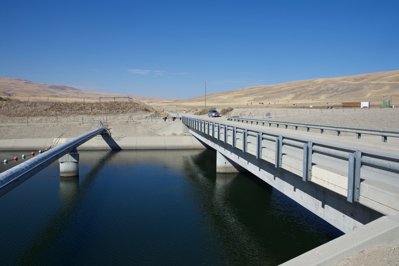 The California Aqueduct, just 0.5 miles from the point, which lies up the hills on the far right
