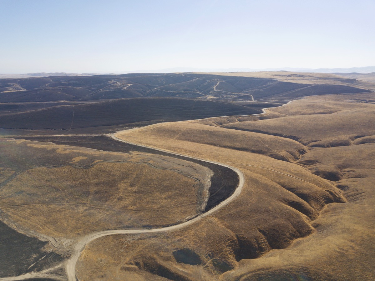 View South from 120m above the point