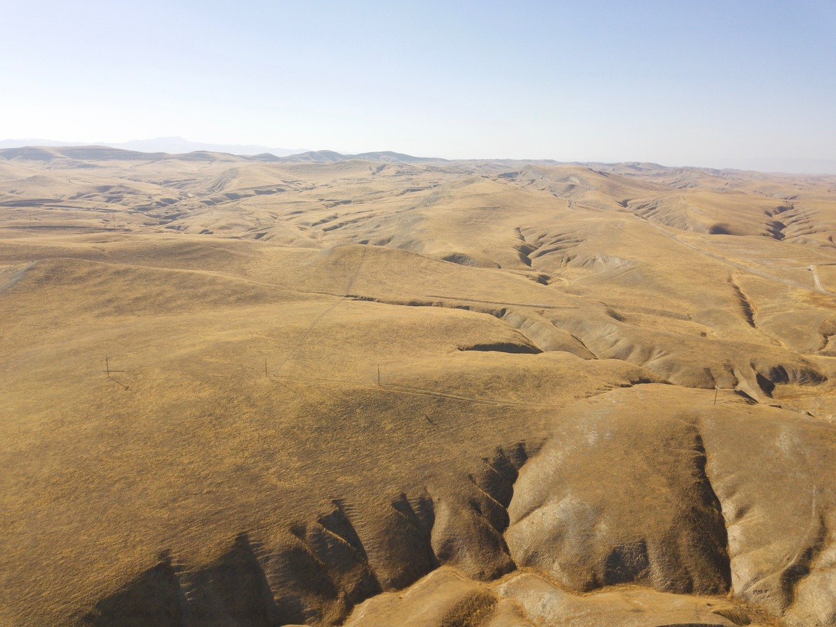 View West from 120m above the point