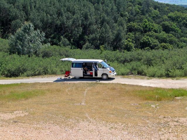 South from top of trailhead - my Eurovan a welcome sight!