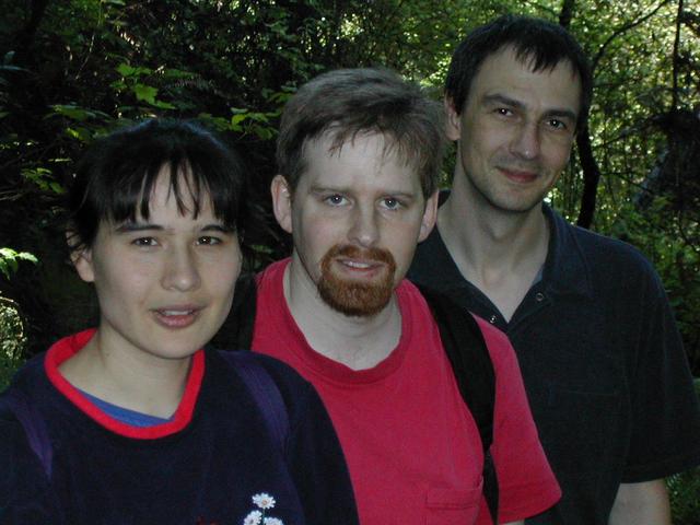 Angelina, Stephen & John at the confluence point. Lisa is behind the camera!