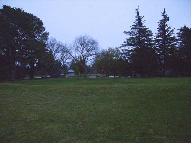 View to the east at 87 meters from CP - some golf club house facilities can be seen from here