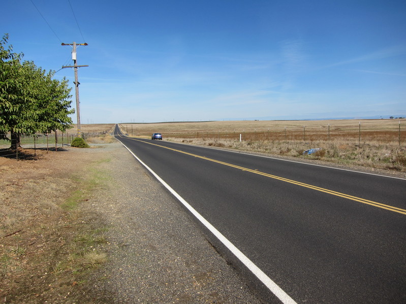 View of the confluence point, located just beyond the fence line