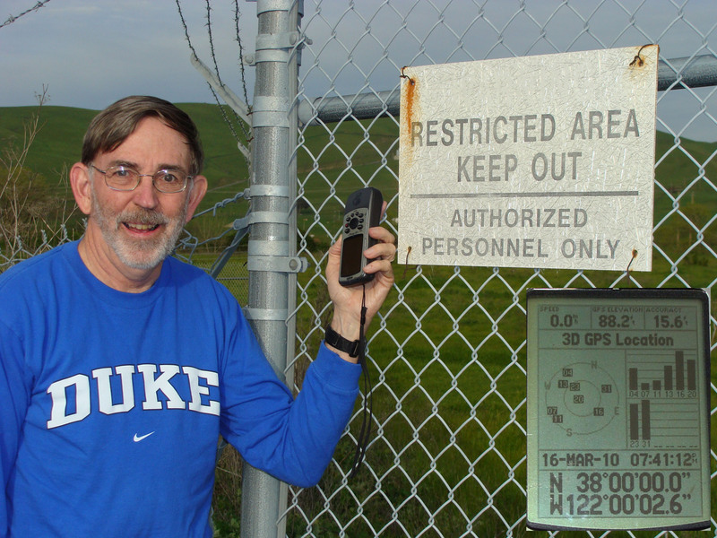 March Madness at the fence:  confident fan awaiting the start of the NCAA basketball tournament and Duke University’s amazing run to the title, while standing on 38N.