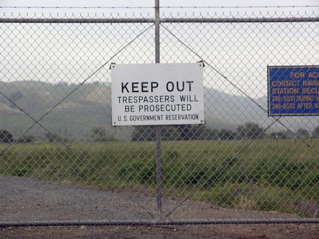 The naval base doesn't want anyone to climb in