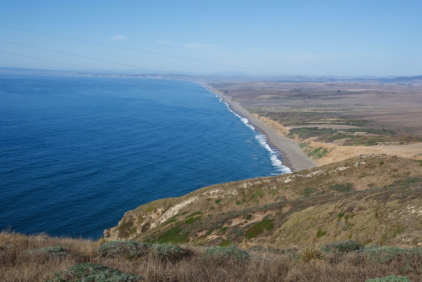 A view of the long Pacific Ocean beach that’s to the west of the point (taken from about a mile south of the point)