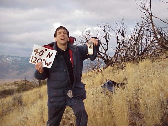 Joseph Kerski at the confluence site.