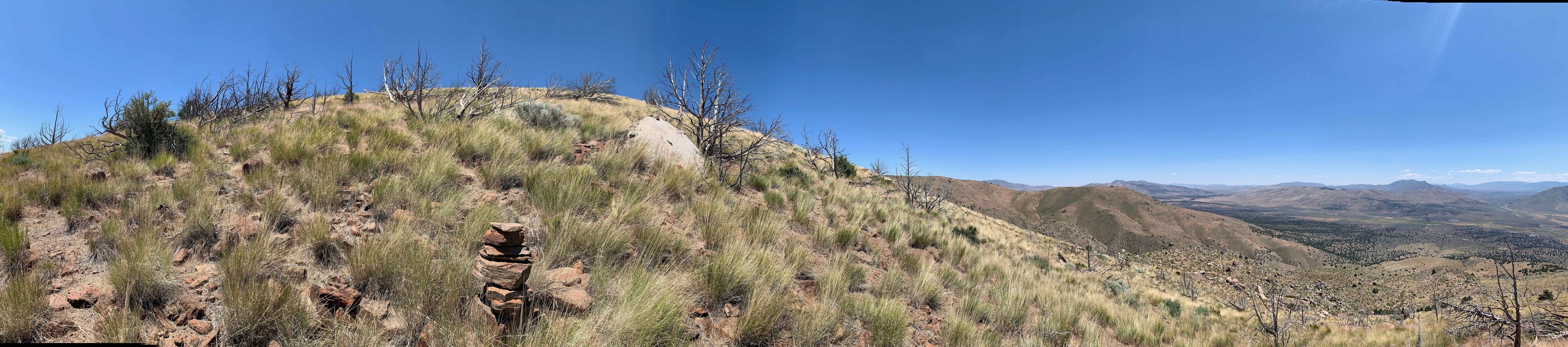 A panoramic view (North, East, and South) from the point