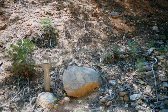 Leave your vehicle at "Rubble Gulch" crossing.