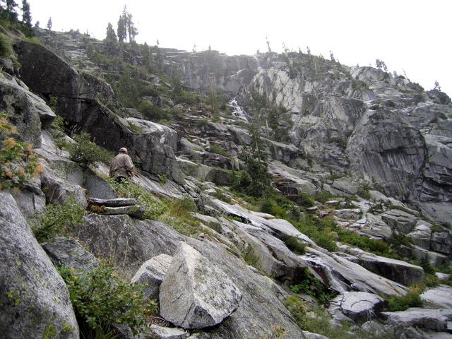 Looking South about halfway to confluence located near waterfall in upper center of photo