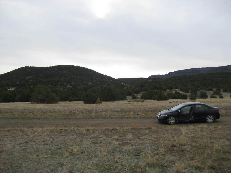 View to the east and the car