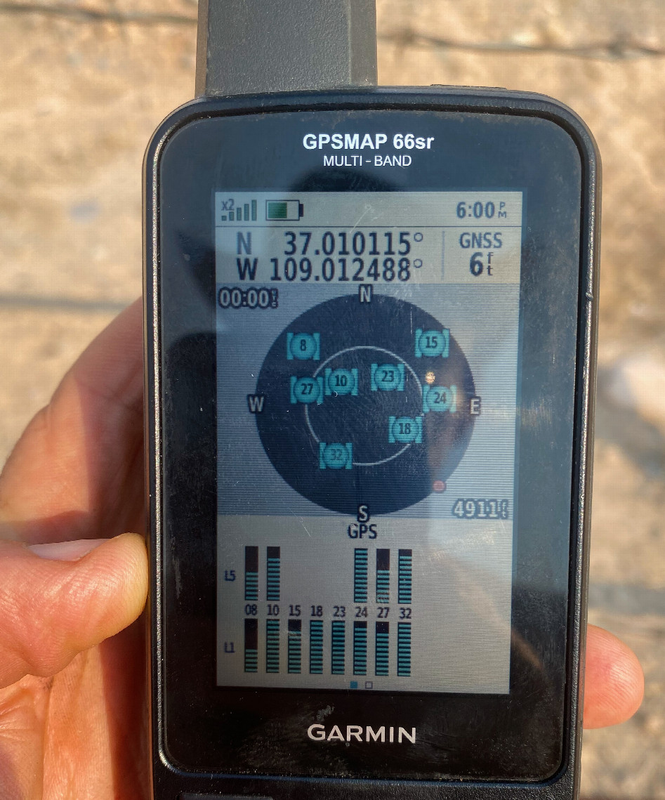 My GPS receiver, 0.98 miles from the point