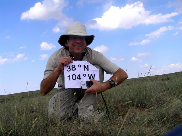 Joseph Kerski on the high plains, at 38 North 104 West.