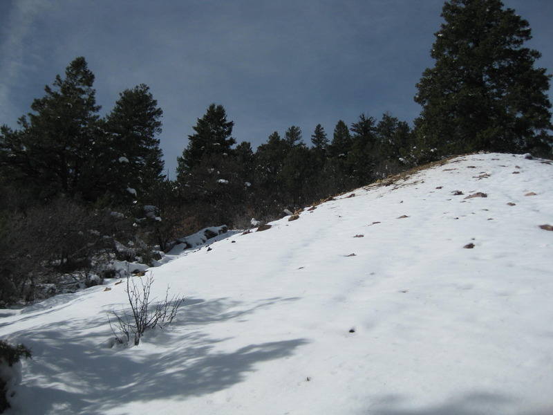 View of the confluence looking north-northwest and up 