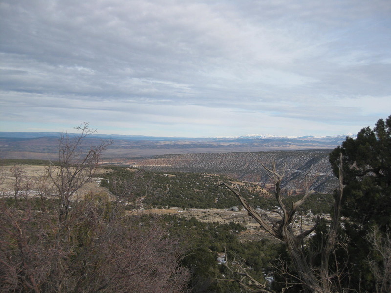View back toward Disappointment Valley while driving toward confluence on CR Q1