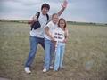 #2: Joseph Kerski, Emily Kerski, and Lilia Kerski celebrate their arrival at the confluence.