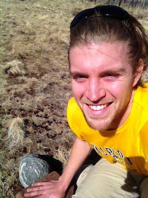 Atop the cairn and geocache