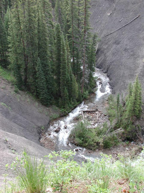 Stream in deep rocky gorge