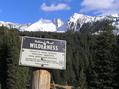 #9: Wilderness sign about 300 meters south of the confluence, looking west.