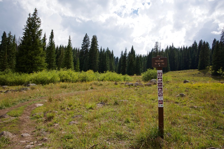 The trailhead for the Scotland Trail, 0.57 miles from the point. This trail takes you all the way to the point.