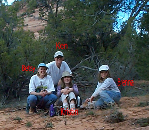 Group at confluence, view north