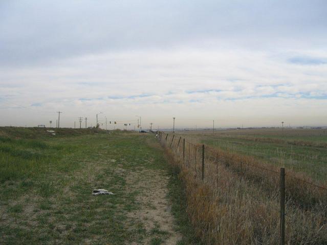 East, along the ditch