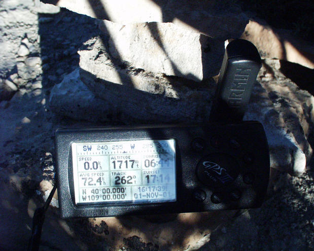 GPS on the rock cairn I built