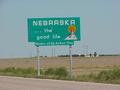#9: Nebraska state line sign on the border, about 10 km west of the confluence.