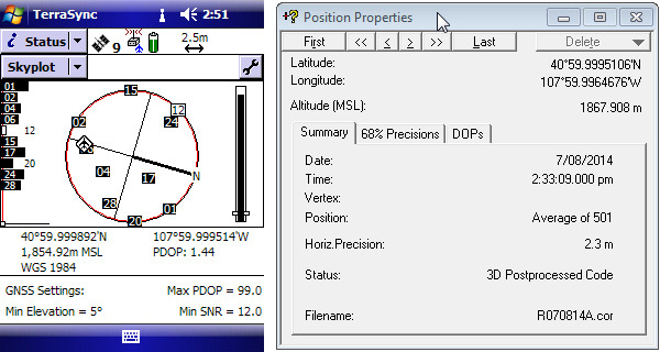 TerraSync post processed data