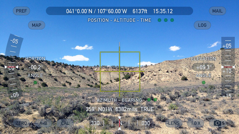 Theodolite view north