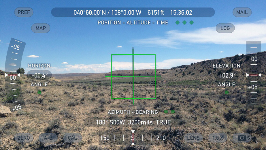 Theodolite view south