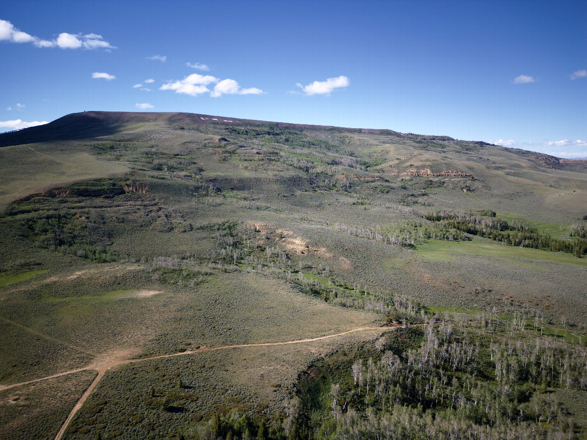 View North (into Wyoming), from 120m above the point