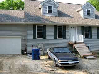 #1: The confluence is just a few feet in front of the garage door.