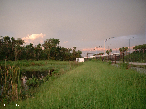 Looking east.