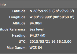 Latitude/Longitude from one of these photos' EXIF header (from my camera's GPS recorder)