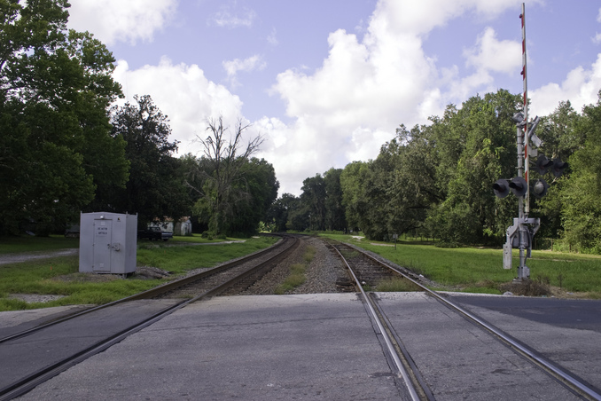 Rail track going South