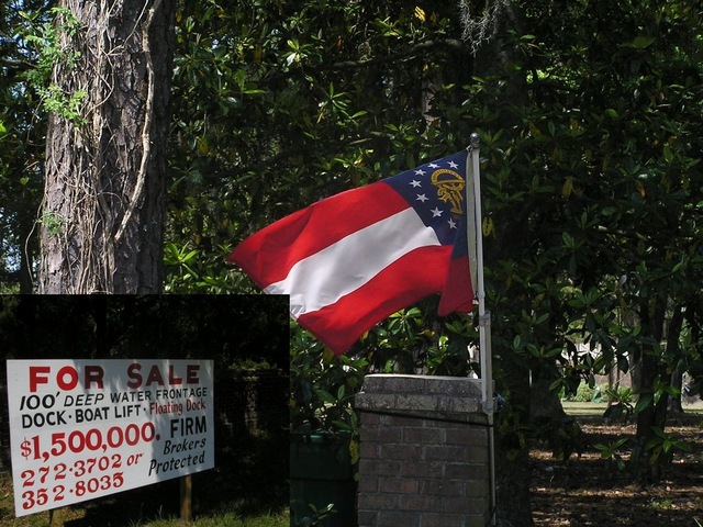 Flag of Georgia and property for sale