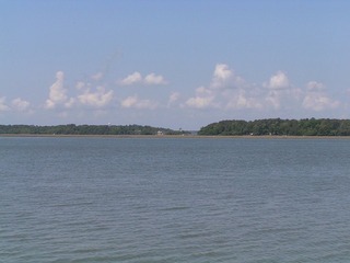 #1: West view towards the Confluence in the water