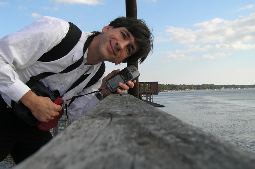 Joseph Kerski at the confluence point.