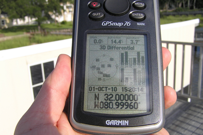 GPS receiver at the confluence point.