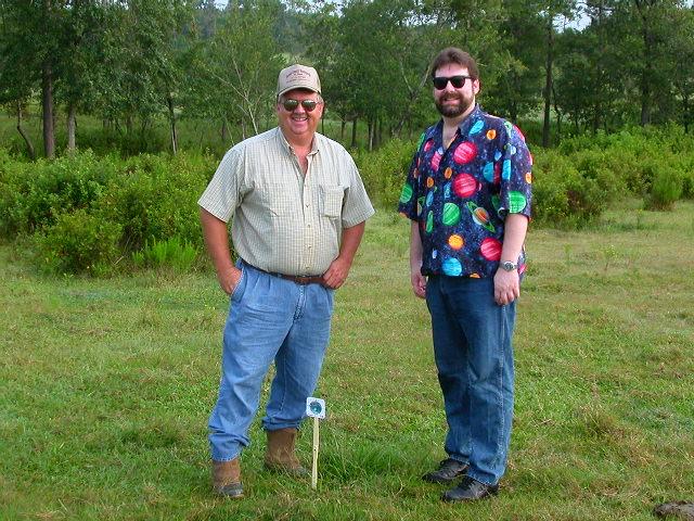 Ernie (landowner) and Todd (confluence hunter)
