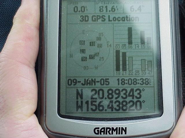 GPS reading at the closest approach.