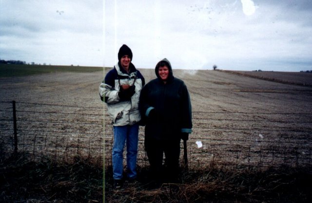 Matt and Shelley on the south side of the fence